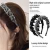 Korean Rhinestone Headband: Elegant, Light Luxury Gauze Wrap for Women