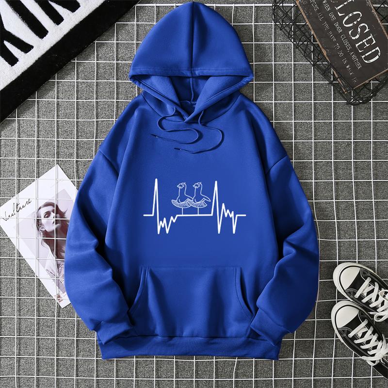Heartbeat Runner Graphic Hooded Sweatshirts In Hoodies Sweatshirts Essentials Winter Thick Sweater Hoodie Women Clothes