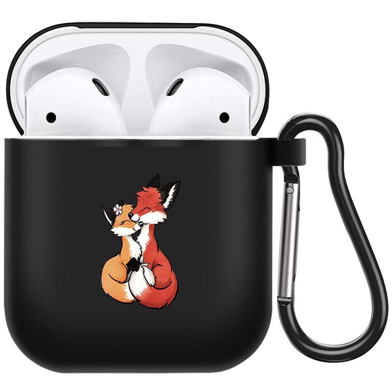 קריקטורה חמוד חיות מחמד כלב חתול בעל חיים ינשוף צמח פרחי אפל עבור אפל AirPods 2 3 כיסויי אוזניות חסינות זעזועים שחורות AirPods Pro Funds Cover