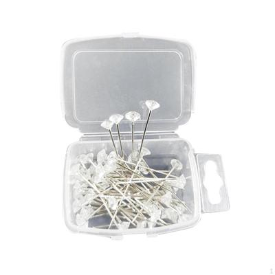 50x Bouquet Pins für Blumen Strass Kopf Blume 1,5 zoll Klar Corsage Boutonniere