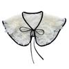 Delicate Floral Embroidery Detachable Neckpiece Adjustable Strap Design Faux Collar FIdeal For Blouses And Dresses