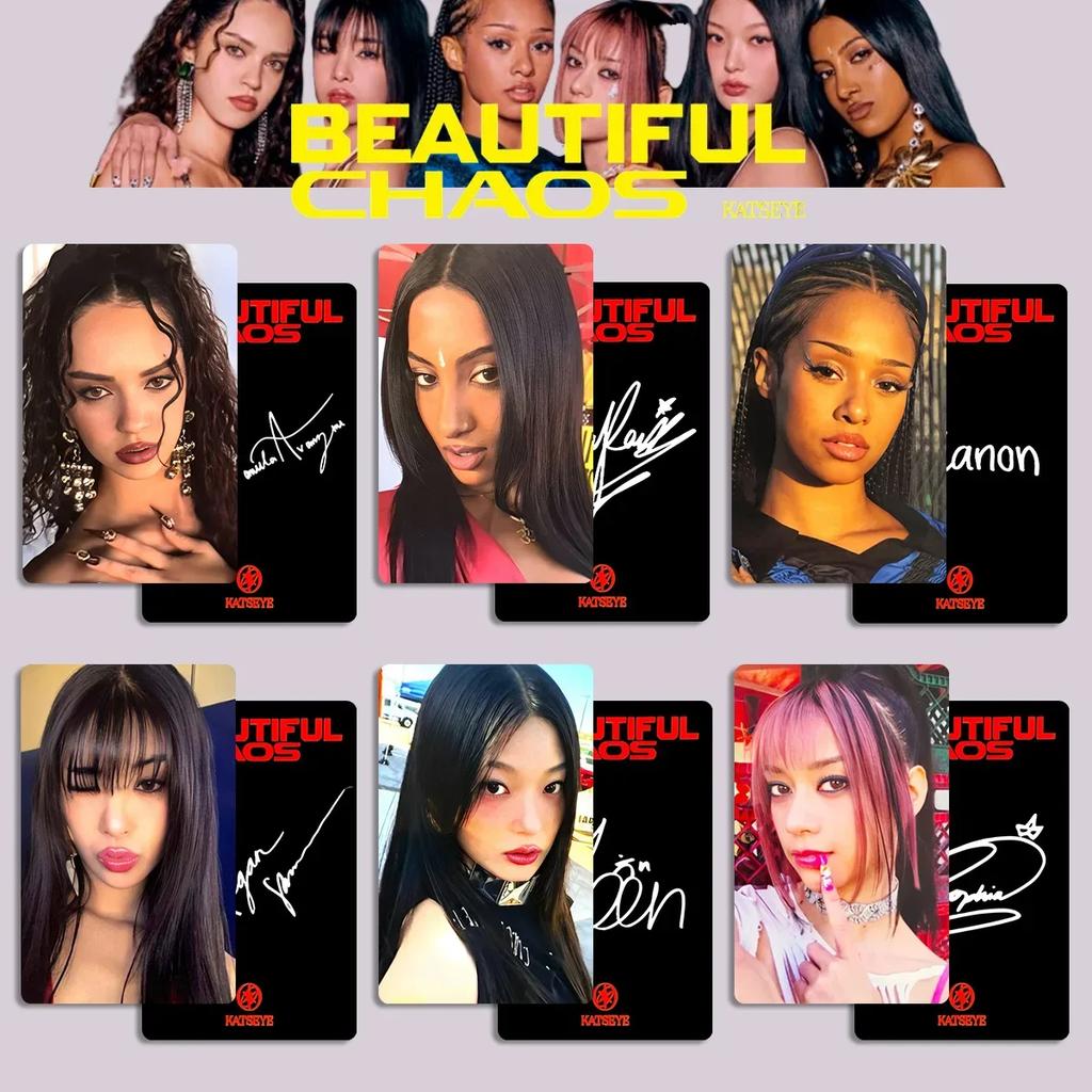 6Pcs Kpop Idol KATSEYE Lomo Cards New Album BEAUTIFUL CHAOS MEGAN Daniela MANON LARA SOPHIA HD Printd Photocards Fans Gifts