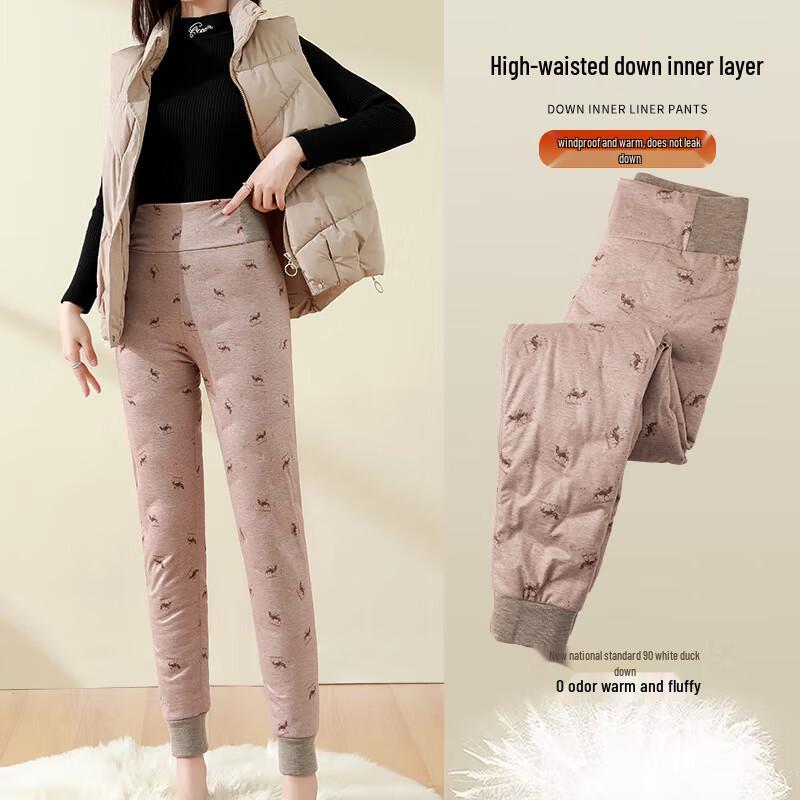 Xueqiman Damen Winterhose mit hohem Bund und Thermofütterung