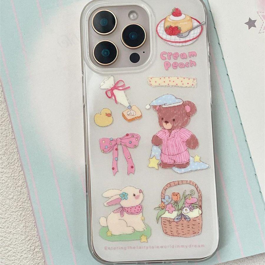 

Gift Lines Double Layer Hard Shell Phone Case for Apple iPhone 11/13Pro/15/16/17/17PROMAX/Air - Cute Design iPhone 15 Plus