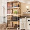 Multi-Layer Foldable Push-Pull Wardrobe & Snack Storage Cabinet with Wheels