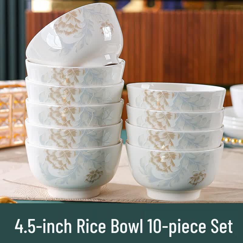 Zhi Shi Elegant White Ceramic Dinnerware Collection