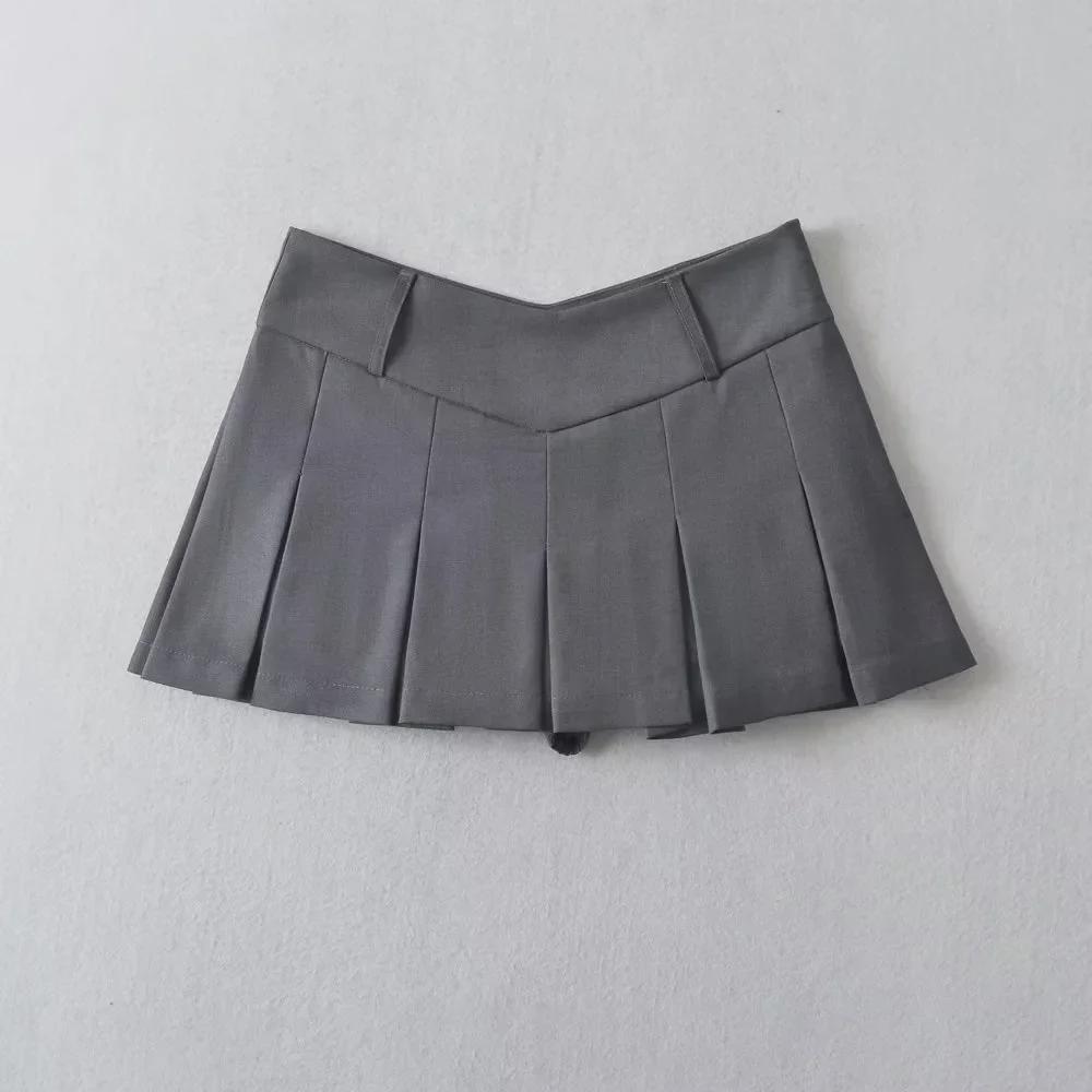 V-Waist Pleated High Waisted A-Line Mini Skirt – Sexy, College-Inspired Design