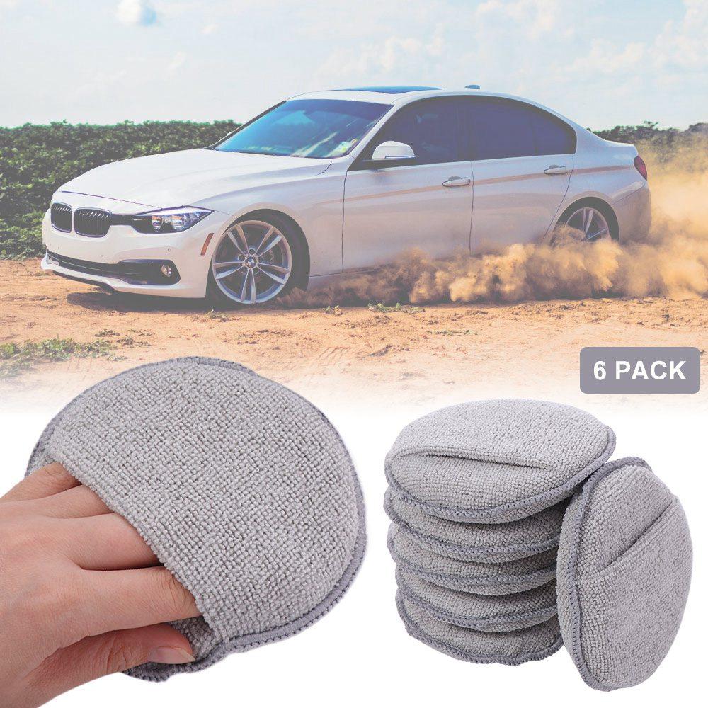 6pcs Ultra-Soft Cleaning Pads Rags Double-sided Cleaning Sponge Wipe  Auto Care