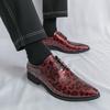 Men Derbys Oxford Leopard Print Personality Nightclub Leather Business Shoes Men's Tuxedo Wedding Dance Shoes Red Green Plus Size