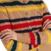 Polo Ralph Lauren Striped Crew Neck Button Knit Sweater Women Sweater 211972837-001