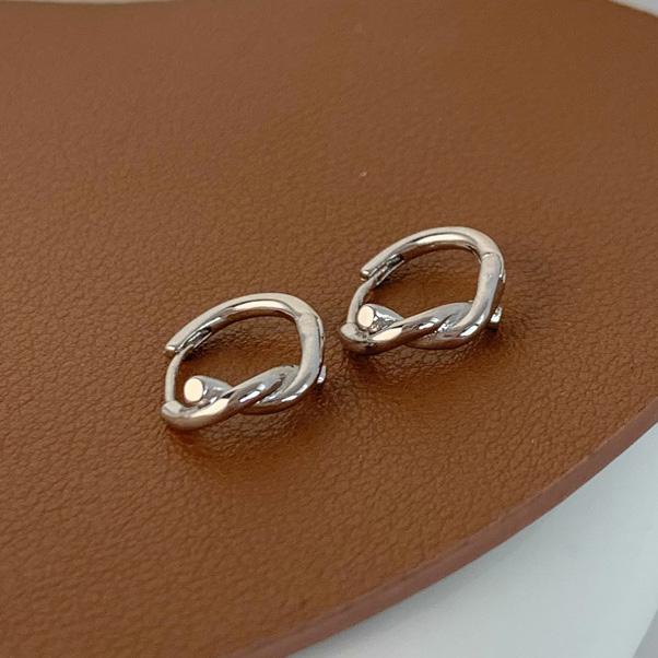 PONYKISS 925 Silver Knot Hoop Earrings for Women Minimalist Vintage Jewelry Geometric Party Accessories