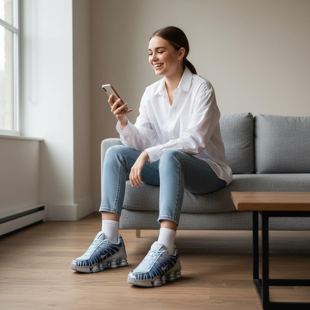 Nike Shox TL Fade Fade Blue Tint Metallic Silver Womens Shoes IH1336-403