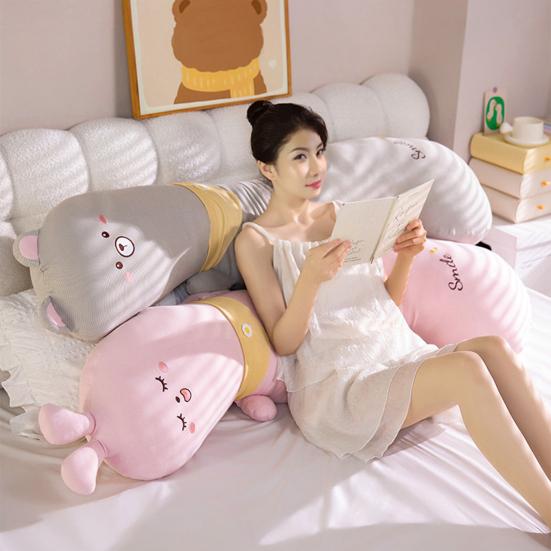 Long Body Pillow Ergonomic Curve Pillow Cute Side Sleeping Support Soft Animal Shapes Plush Doll for Kids Adult