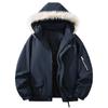 Mens Warm Fleece-Lined Hooded Parka Winter Jacket Oversized Casual Coat Daily Wear