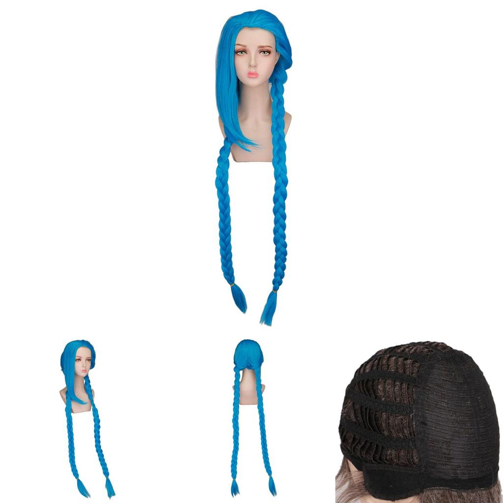 Lol Jinx Cosplay Wig With Breathable Hightemperature Silk For Anime Fans