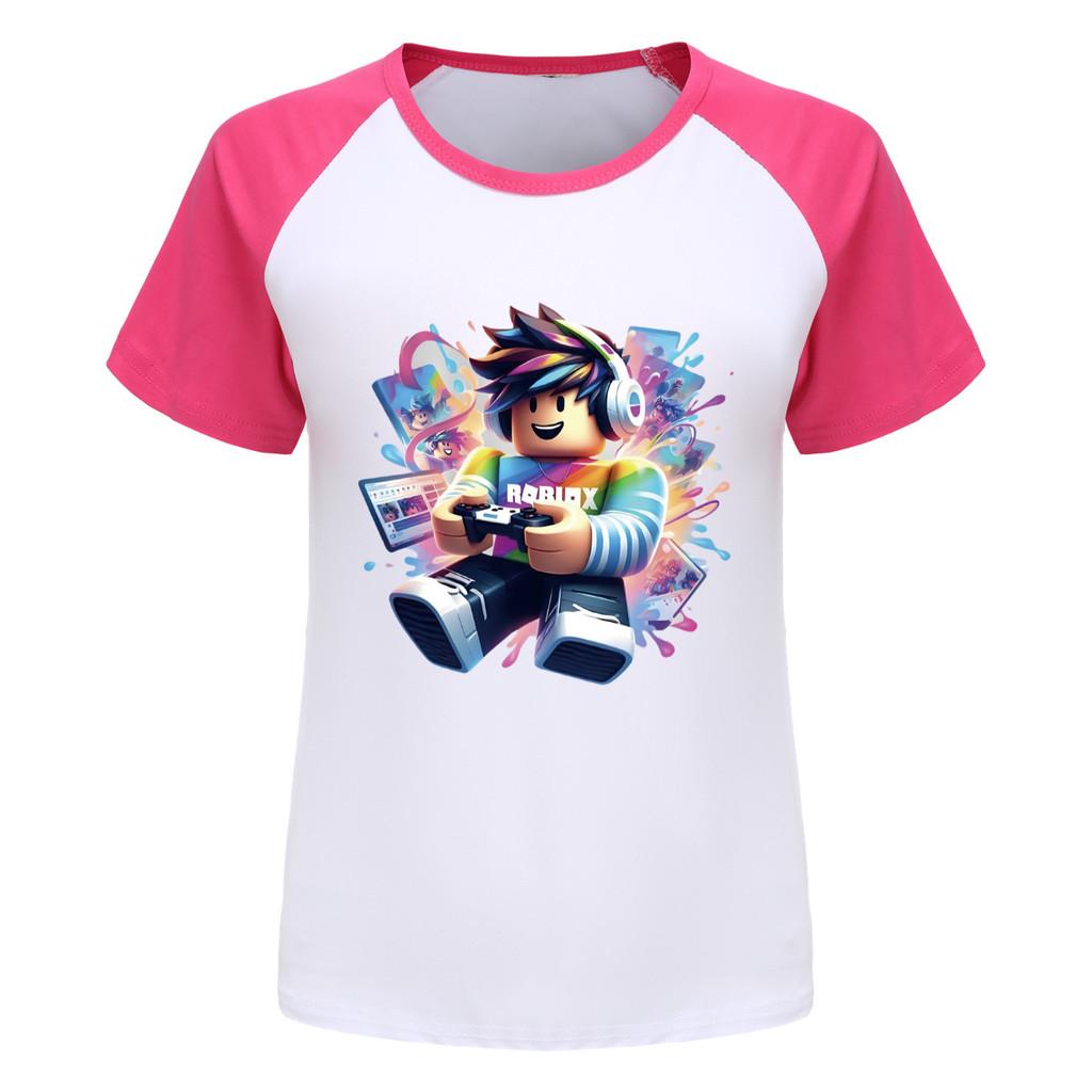 5529 Kids Boys Girls Roblox Printed Raglan Sleeves T-Shirt