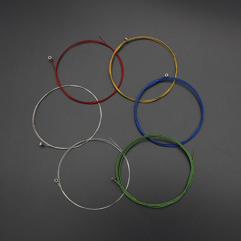 6Pcs/pack Folk Guitar String, Steel Core Guitar Strings Set Practice Replacement Part Accessory for Acoustic Folk Guitar