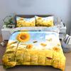 Sunflower Theme Nature Decor Set Soft Comfortable Duvet Cover Bedding Set Included 1*Duvet Cover & 2*Pillowcases, Gift