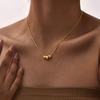 Unique 3 Twill Bucket Bead Necklace for Women,Stainless Steel Chain Necklaces,Chic Jewelry Mother's Day Gifts