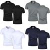 Men's Polo Simple Pure Color Short-Sleeved Shirt, High-Grade Fabric, Breathable and Comfortable Fabric with Ice Feel, Summer Out