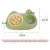 Cat Bowl, Anti-choking Slow Food Cartoon Size Cat Eye Double Bowl, Anti-slip and Easy-to-clean Stainless Steel Dog Bowl and Cat Drinking Bowl