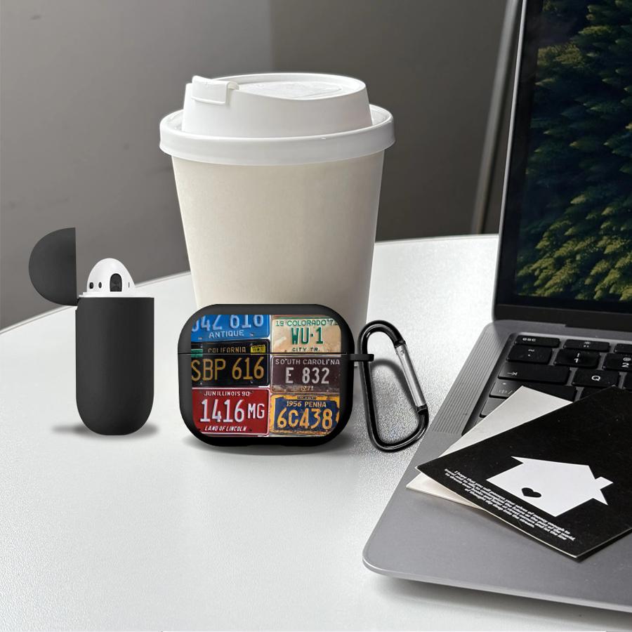 Retro License Plate Design Earphone Cases Cover Case For Airpods 2 Pro3 1 Pro 3 Pro2 4