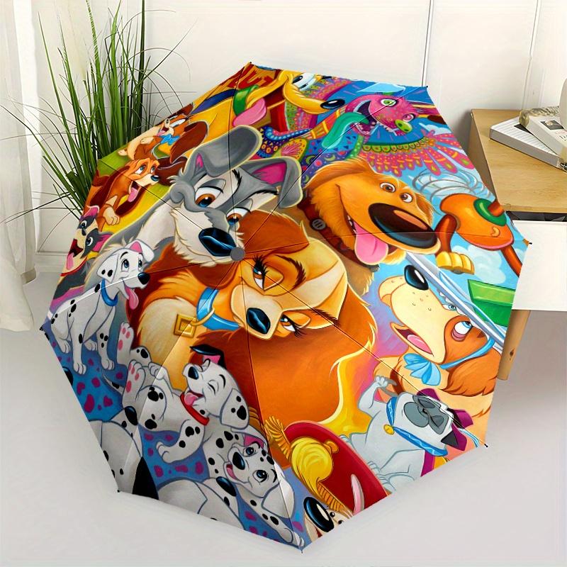 101 Dalmatians Automatic Open/CloseCartoon Umbrella-CuteUmbrella with Cute Design, Portable 3-Fold Compact Umbrella for Men & Women, Valenti