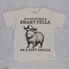 Streetwear Funny Retro Smart Fella Capybara 90s Women T Shirt Casual Tee Men Cotton Oversized Short Sleeve Loose Trendy Vintage