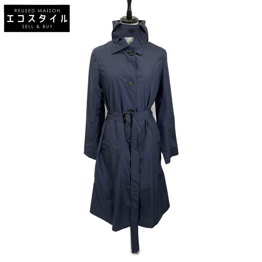 FOX UMBRELLAS Navy packable nylon rain soutien collar coat coat 6 NavyUsed