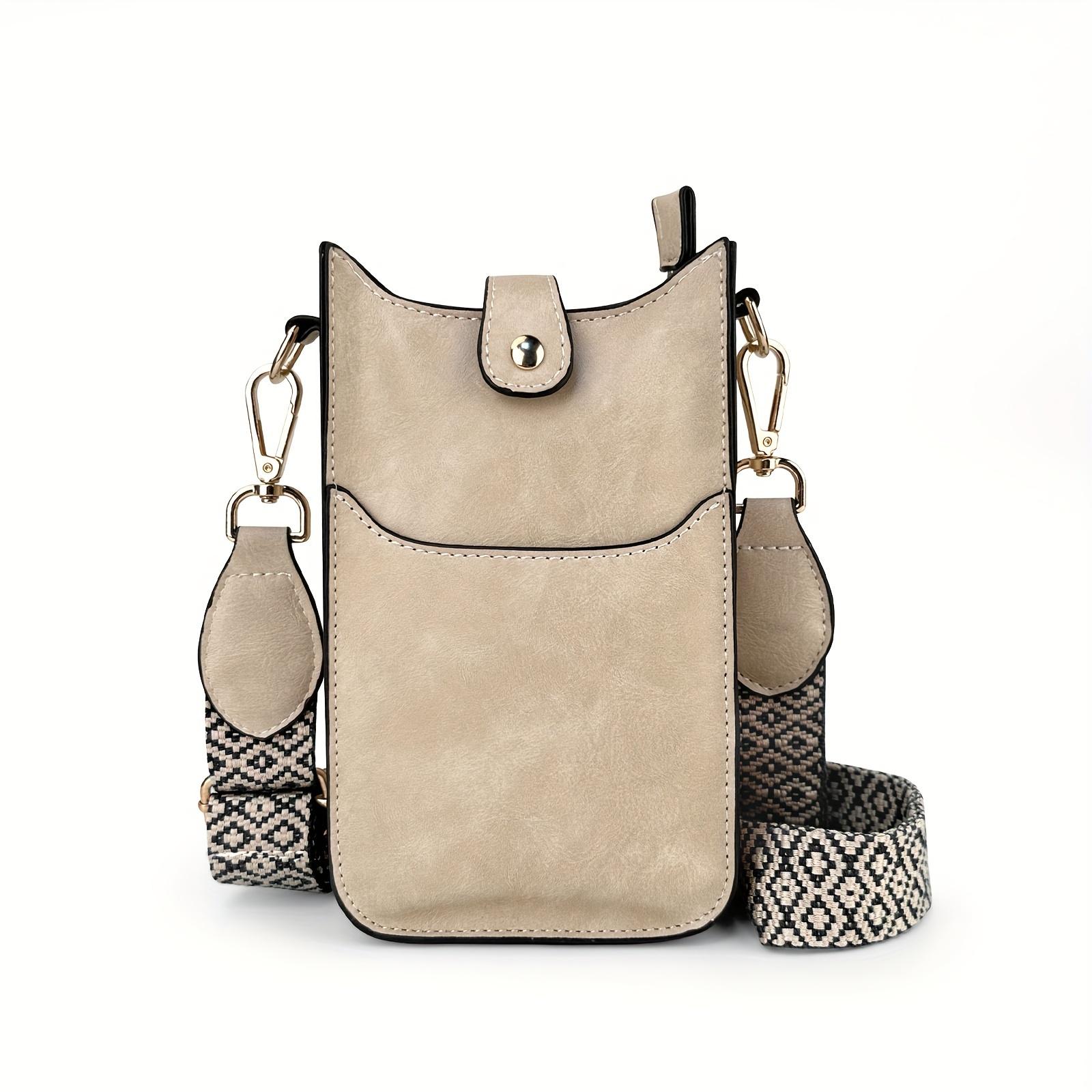 

[Большая сумка через плечо] 8,7-дюймовая вместительная сумка через плечо для женщин - также служит как кошелек для монет и мини-сумка через плечо для повседневного использования бежевый