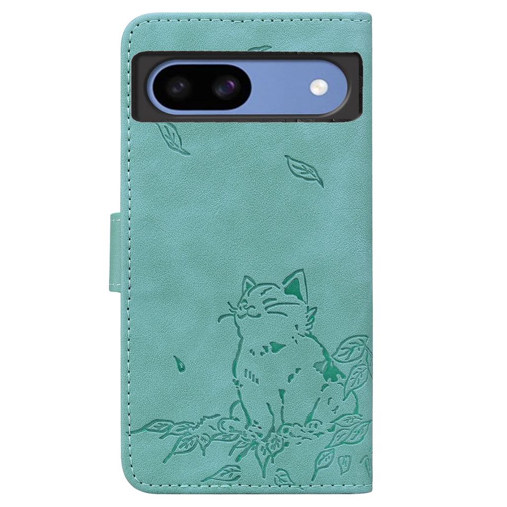 For Google Pixel 8a Case Wallet Cat Pattern Imprinted Leather Phone Cover