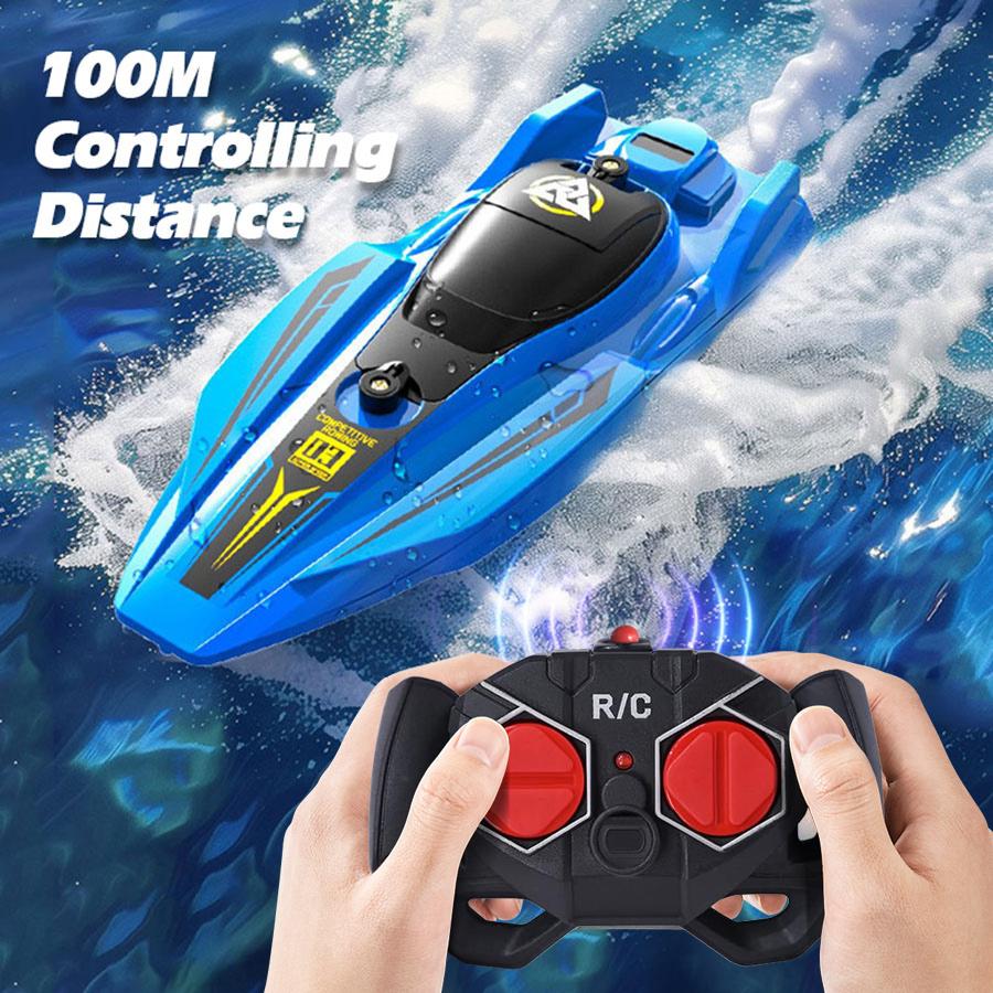 Mini RC High-Speed Boat 25Km/h 2.4G Waterproof Remote Control Boats Double motor Speedboats Toys for Kids Adult Gifts