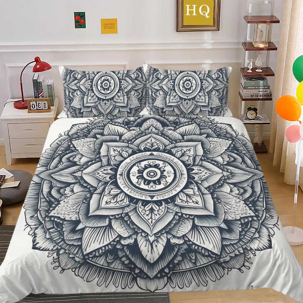 Seturi de lenjerie de pat Frumos Mandala Husă de pilota Moale Full Twin Dimensiune pentru Femei Set Pat de înaltă calitate Lenjerie de pat acasă