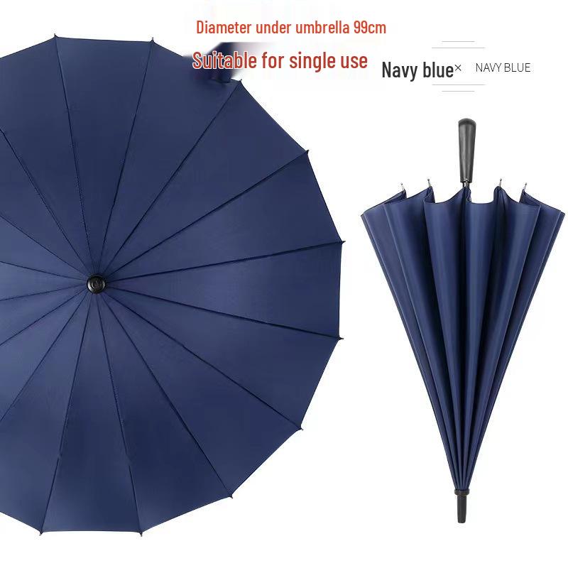 Extra Large Double Person 24-Rib Umbrella with Color-Matched Design and Long Handle