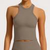 Women’s Seamless Racerback Yoga Tank Top – Belly Covering Fitness Sports Apparel