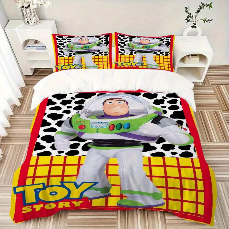 3pcs Buzz Lightyear Space Ranger Print Bedding Set (1 Cover + 2 Pillowcases, Without Inserts) D007
