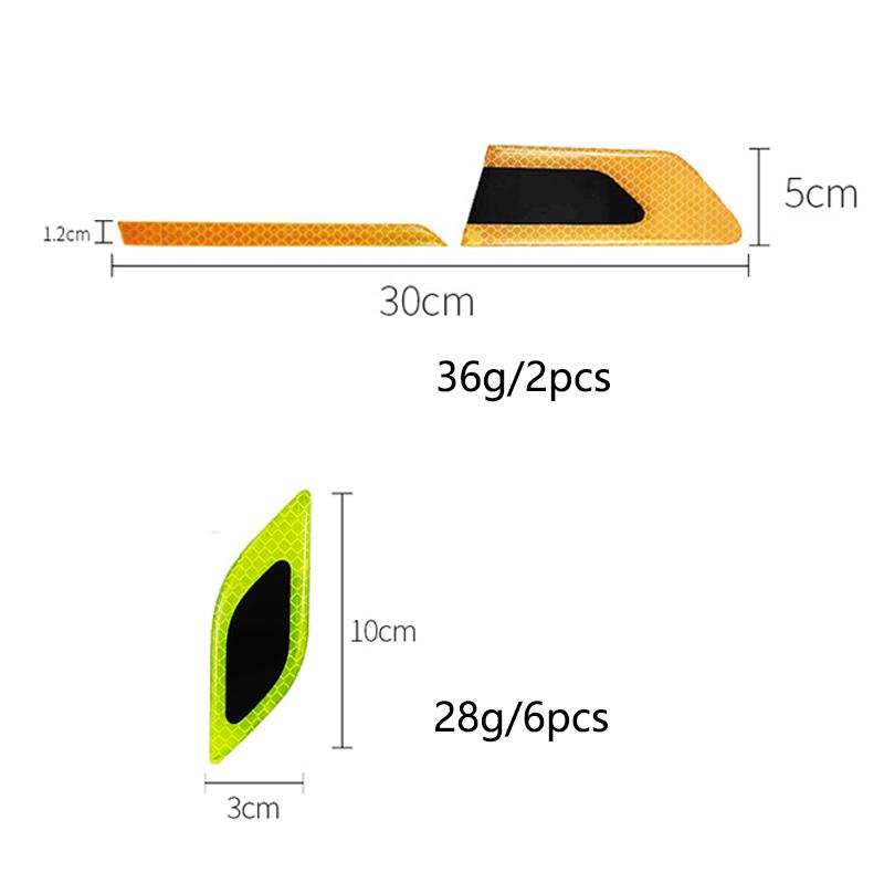 Car Reflective Decorative Stickers Fender Anti-Scratch Safety Warning Sticker Truck Auto Motor Exterior Accessories Universal