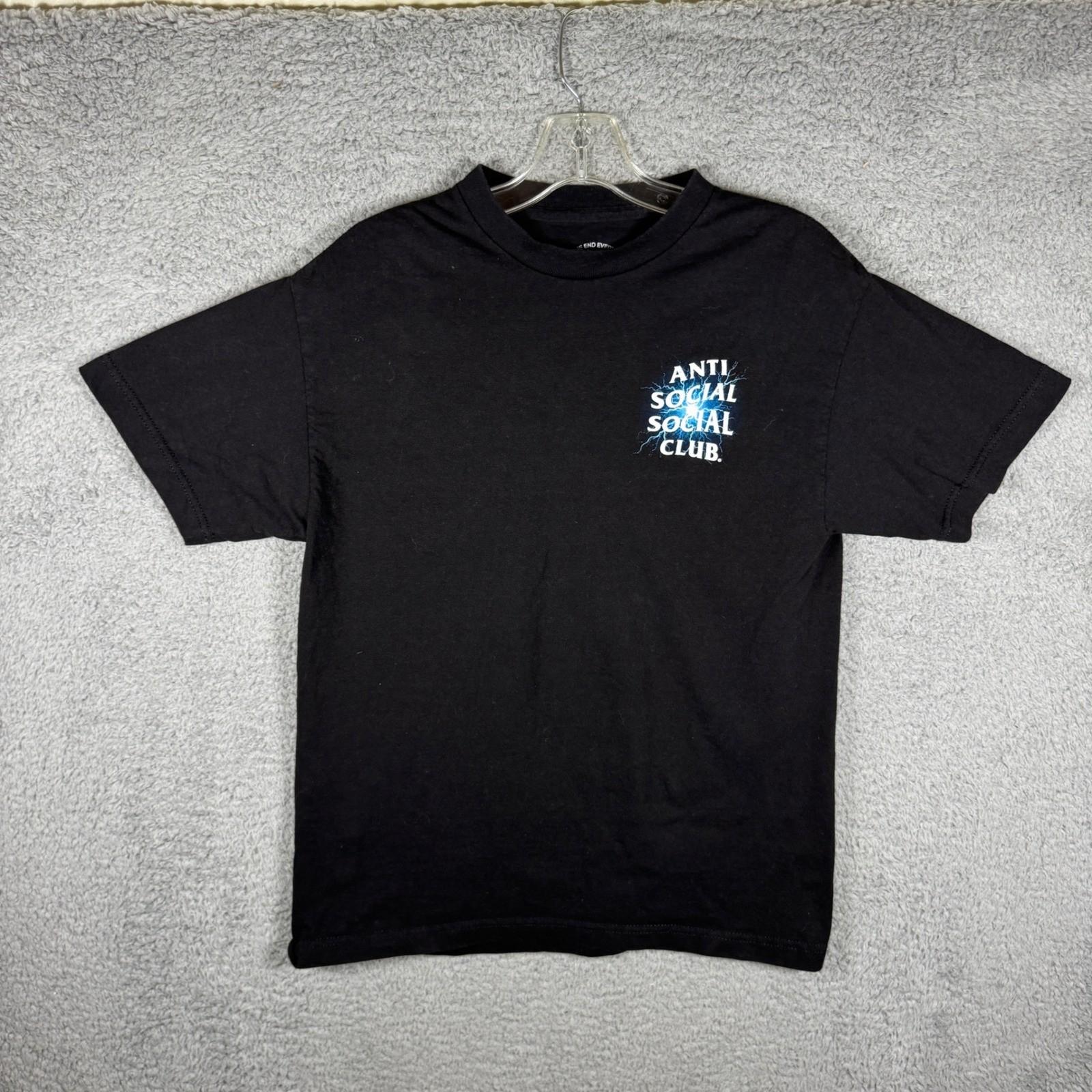 Anti Social Social Club Lightning Bolt Graphic T-Shirt Black Mens Medium ASSC Unisex T-Shirt XXL