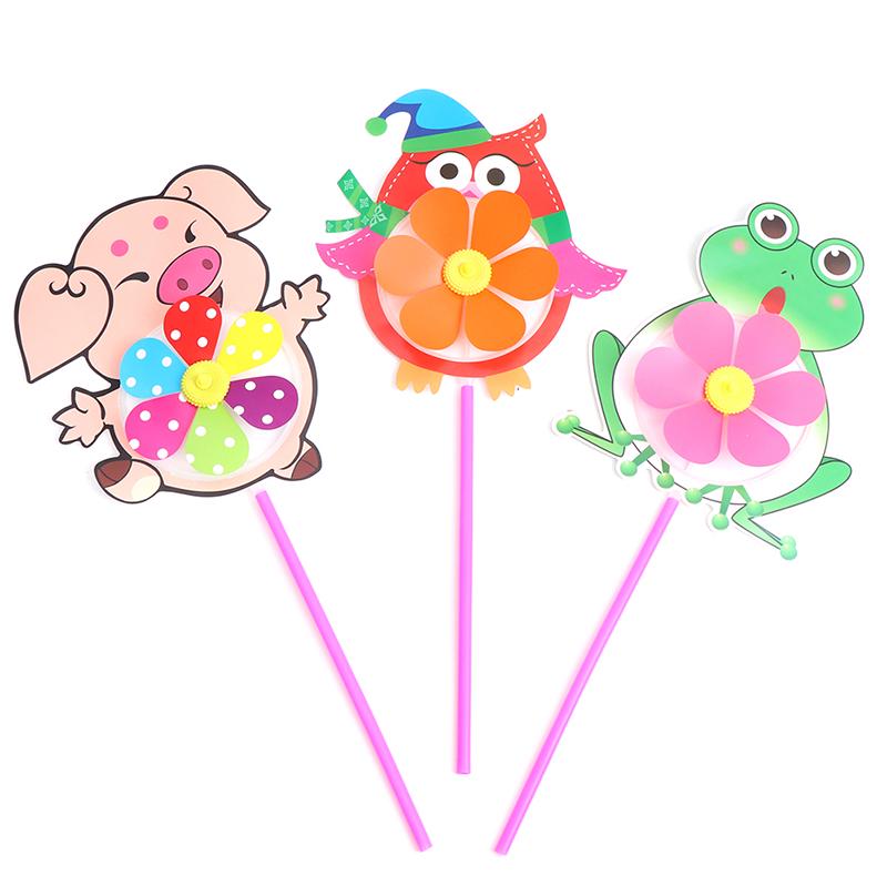 Lovely Cartoon Handmade Windmill Wind Spinner Kids Toys Yard Garden Decor