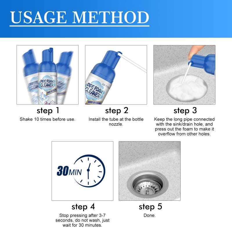 Pipe Dredge Drain Foam Cleaner Kitchen Dredging Agent Deodorant Odor Eliminator Drain Cleaner Prevent Dirt Accumulation
