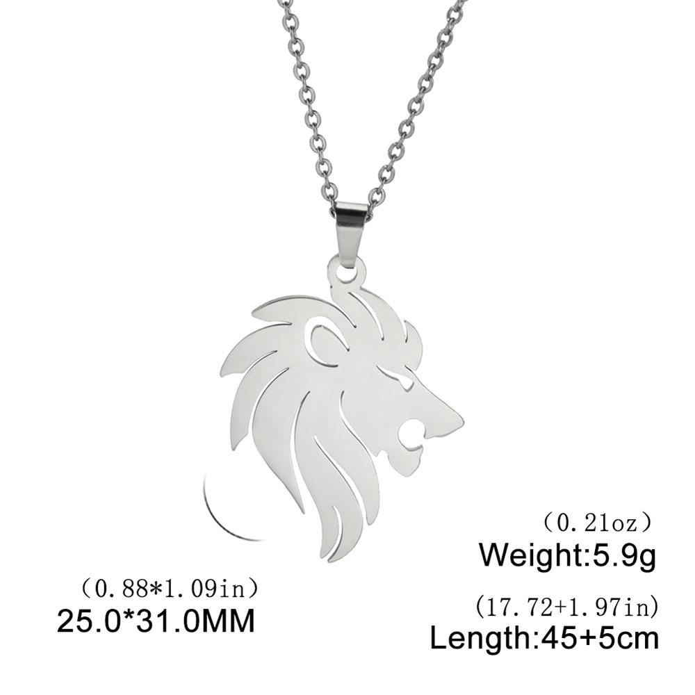 

Lion King Crown Necklace for Men Stainless Steel Punk Wolf Charm Choker Chain Hip Hop Jewelry Gift