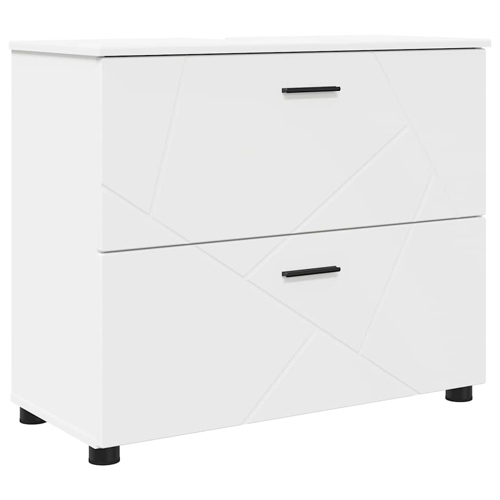 Bathroom Furniture Set with Shelf 2 Pcs White Plywood and Metal
