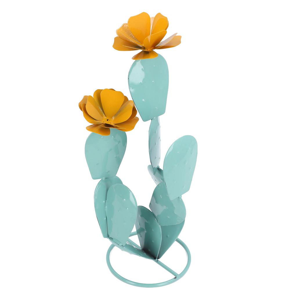 Cactus Statue Decor Iron Art Easy Installation Prickly Pear Cactus Yard Art for Garden Courtyard