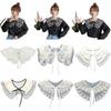 Damen Falscher Kragen Hals Abnehmbarer Falscher Kragen Kleidung Puppenkragen Pullover Schleife Bluse Spitze Pullover