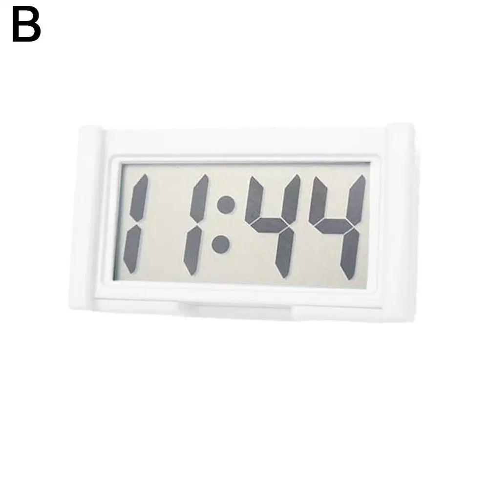 

New Mini Digital Clock Decorative Large Screen Car Electronic Dashboard Adhesive Mini Clock Clock Ornament Car Accessories P1Z2 белый