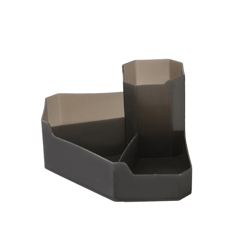 1 Pcs Creative New Desktop Corner Stationery Cosmetics Storage Box Four Grid Pen Lipstick Storage Box Stationery Holder чёрный