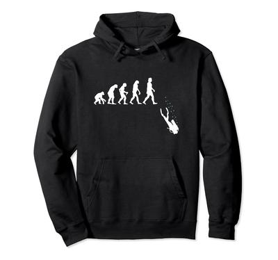Human Evolution, Joke, Scuba Diving, Outdoor, Hobby, Surprise Gift, Funny, Scuba Diver Hoodie