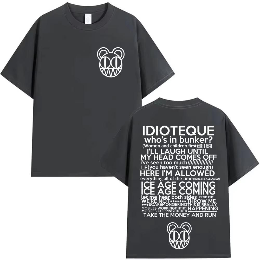 Radiohead Tour 2026 Album Print T Shirts Men Women Hip Hop Pop Music Oversized Tshirt Fashion Harajuku Short Sleeve T Shirt Y2K S
