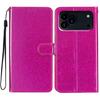 For iPhone 17 Pro Max Wallet Case Glitter Anti-Scratch Leather Stand Phone Cover with Strap