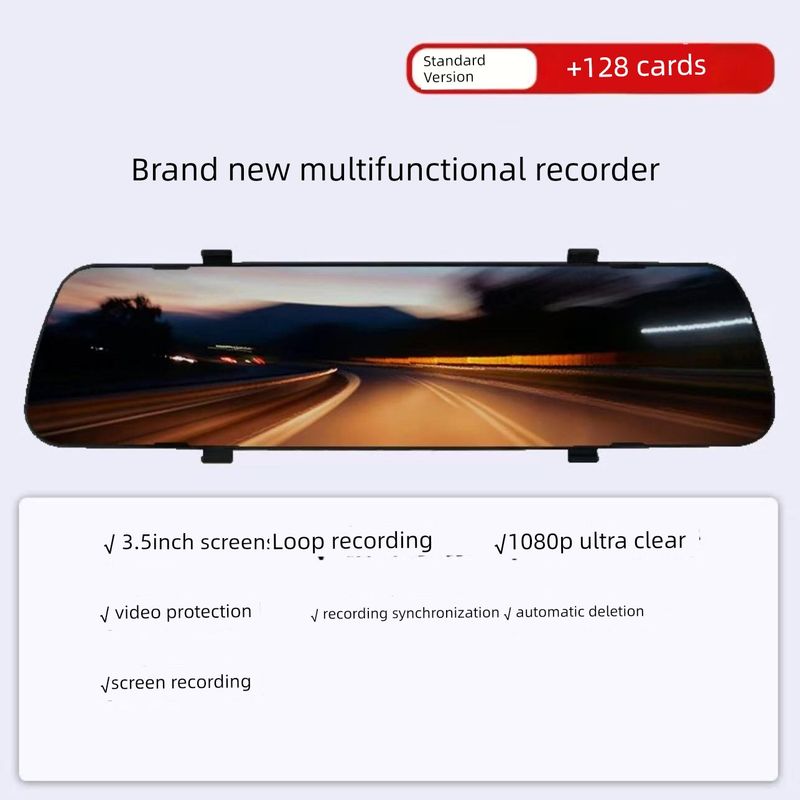 

with Front and Rear Dual Cameras, High-Definition Night Vision, Reversing Images, 2025 New Model, Wire-Free Parking Monitoring, Panoramic View Single-Lens Dash Cam [Front Recording] + 8Gb Card